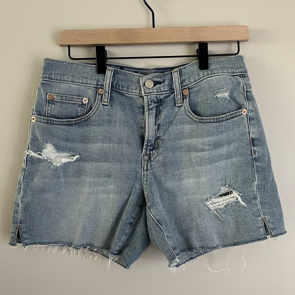 GAP Girlfriend Short Mid Rise Blue Denim Jeans Cut Off Women's Size 26/2R 5"rise